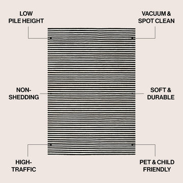 Aarhus Minimalist Scandi Striped Area Rug